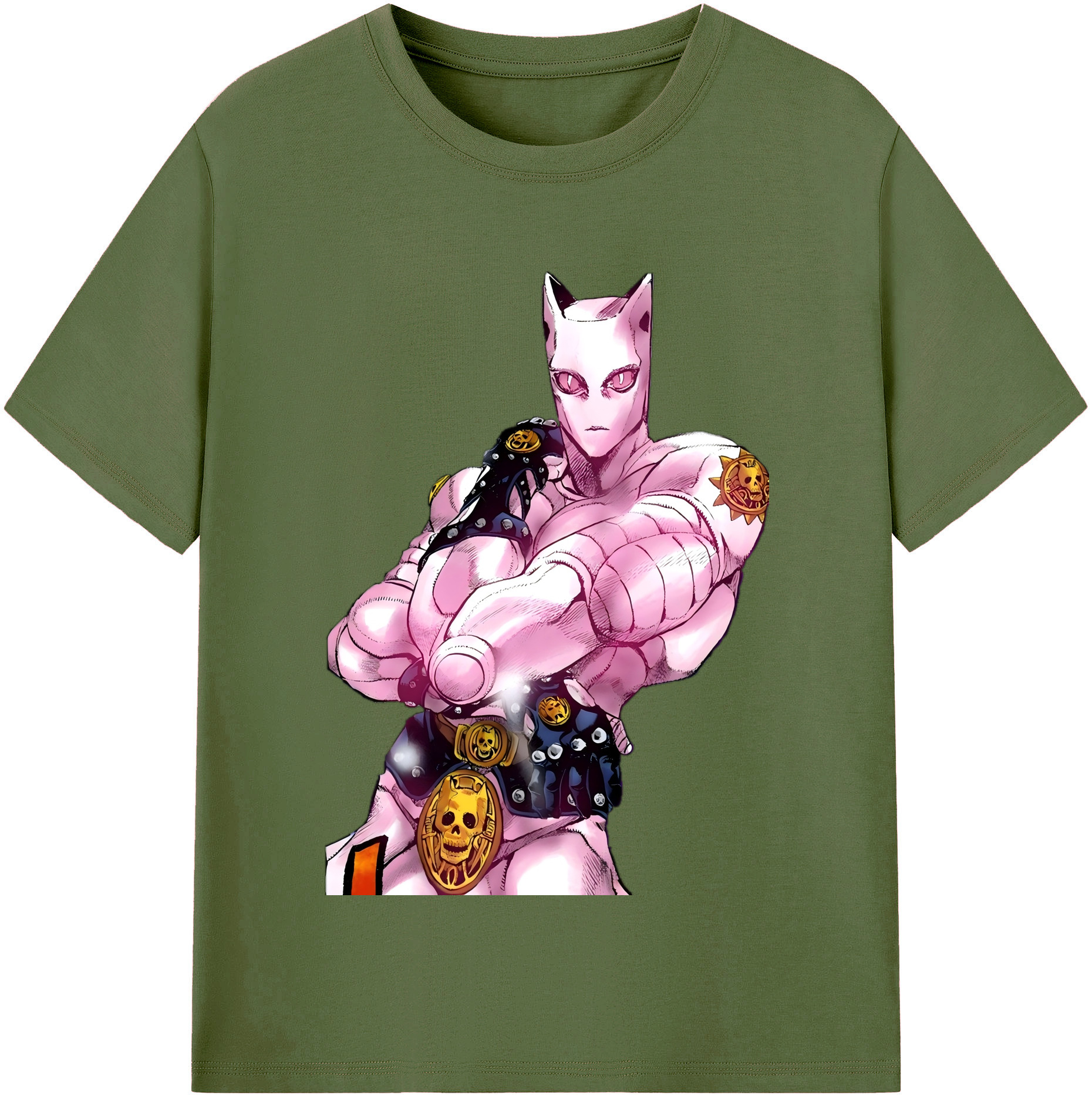 （画像用） ジョジョの奇妙な冒険 きら よしかげ JoJo's Bizarre Adventure Kira Yoshikage 綿100％半袖Tシャツ（フロントプリント）